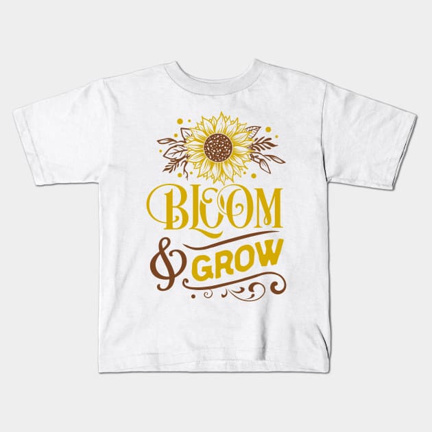 Bloom and grow Kids T-Shirt by bob2ben